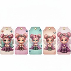 Cute Fairy Tags Embellishments Junk Journal Scrapbook