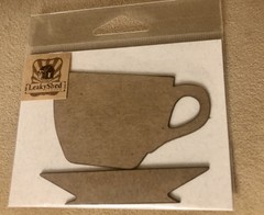 3 PC LOT Leaky Shed Studio DISCONTINUED Chipboards~ Teacup & Saucer etc! ALL NEW