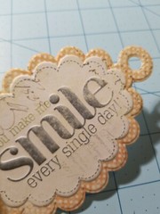 Scrapbooking 3 Mixed Items: «One Of A Kind» Tag, «Smile» Diecut & Ribbon – NEW