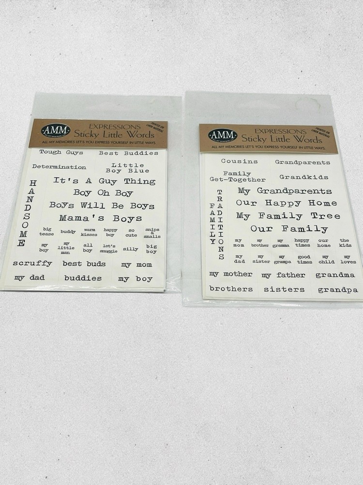 All My Memories Sticky Little Words Set Of 2, Boy Oh Boy and My Family Tree