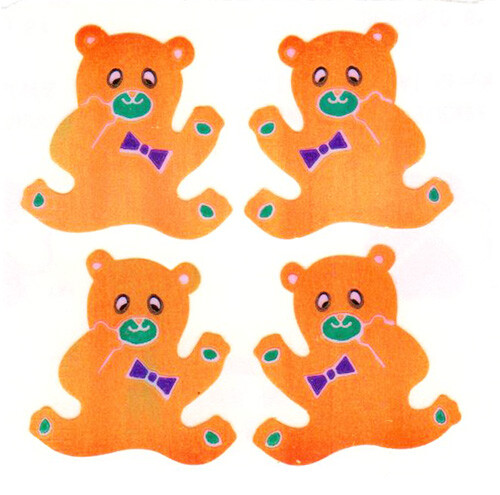 Vintage 80’s Great Seven 7 PEARLY Cute Teddy Bears Sticker Mod