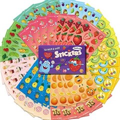 HORIECHALY Scratch and Sniff Stickers, 48 Sheets Smelly Food Theme Stickers