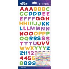 Stickers Sticko Funhouse Multi-Colors Metallic Alphabet Numbers Letters 2 Sheets