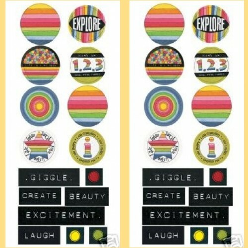 LOT of 2 SETS PROVO CRAFT STAND-OUTS HAPPY EPOXY STICKERS JEMZ Scrapbooking