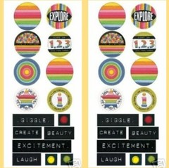 LOT of 2 SETS PROVO CRAFT STAND-OUTS HAPPY EPOXY STICKERS JEMZ Scrapbooking