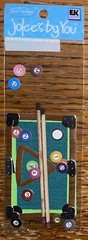RARE Jolees Mini Billiards Pool Table Sticks Balls Sport Scrapbook Stickers 3D