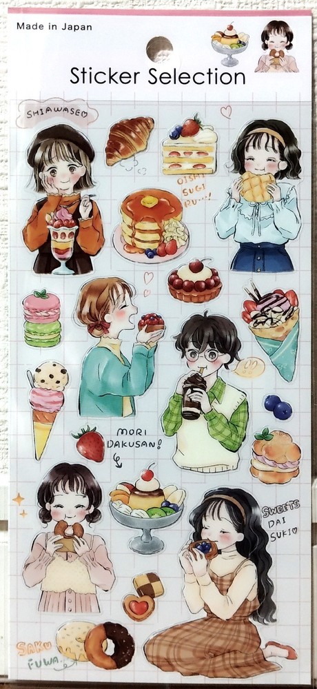 GAIA Cheat Day Sticker Selection Girl Sweets Cake Anime Cartoon MADE IN JAPAN