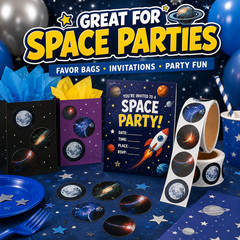500 Realistic Space Stickers 1.5″ Galaxy Moon Nebula Classroom Rewards