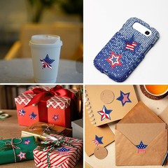 Patriotic Stickers 500 Pcs, 1.5″ Memorial Day Stickers, 4th of July Stars Lab…
