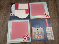Scrapbooking Pre-Made Pages Just Add Pictures Patriotic Red White Blue Americana