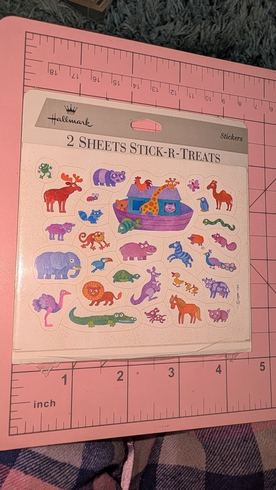 Vintage Hallmark Stickers Noah’s Ark Stick-R-Treats 2 Sheets New Pack READ