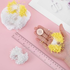 Matwsec 1600PCS 2mm Stamens for Flower Making 2.3 inch long, Light Yellow