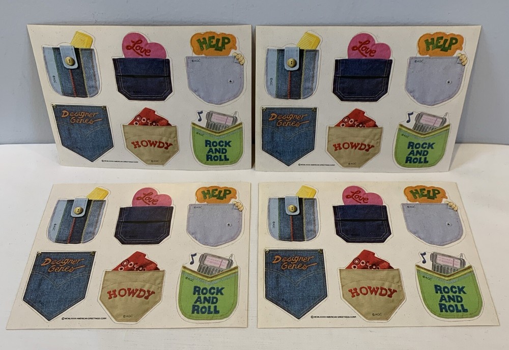 Vintage 4 Sheets Back Pant Pockets American Greetings Corp Fun & Unused Unstuck