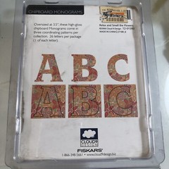 Fiskars Alphabet Chipboard Monogram RELAX FLORAL Pattern 3.5″ Cloud 9 Design