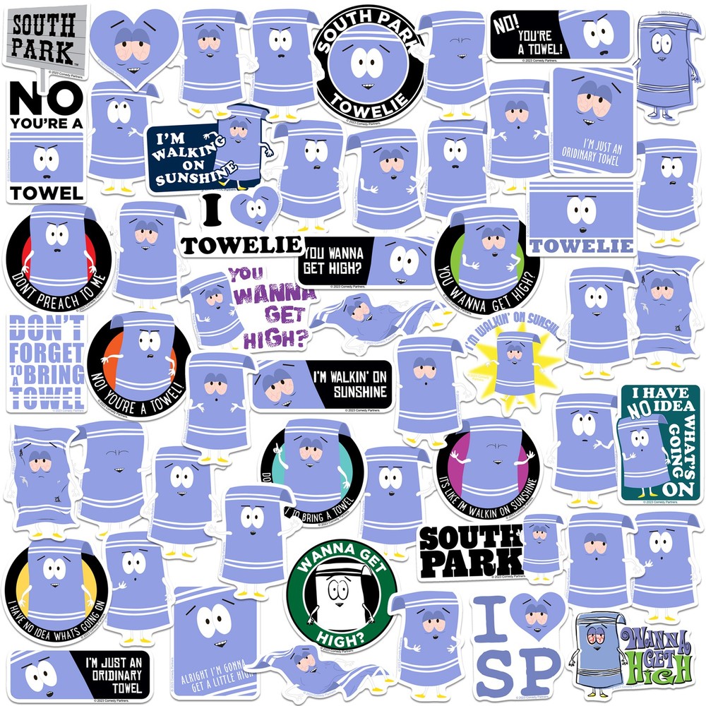 SOUTH PARK TOWELIE DIE CUT VINYL 50 CT STICKER PACK