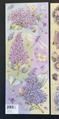 K&Company JULIANA LILACS Embossed Stickers ENGLISH FLOWERS WILDFLOWERS