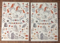 Crafter’s Square Rub-On Transfers Unicorn, Swan, Racoons, Flowers – Lot Of 2