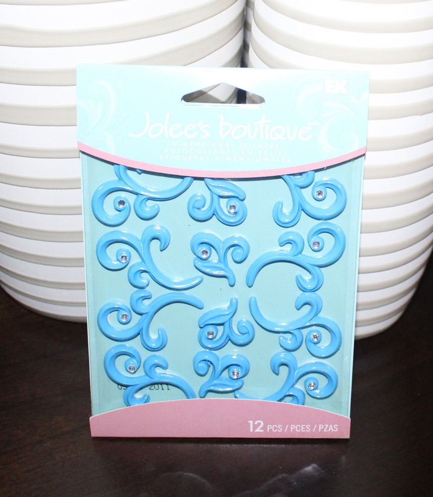 EK Success Jolee’s Dimensional Stickers Blue Flourishes T18