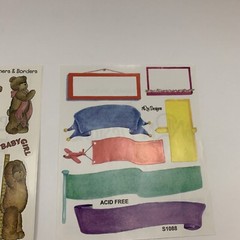 Vintage 90s Provo Craft Sticker Lot Baby Doctor Nurse Banners Bears Scrapbook