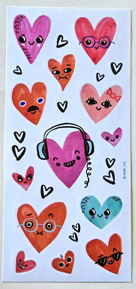 Happy Valentine’s Day / Love / Heart / Emoji. Sticker sheet