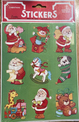 VINTAGE 1980 Eureka Paper Magic Group Christmas Santa & Toys 36 Stickers NIP NOS