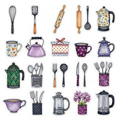 Cute Teacups And Kitchen Embellishments Junk Journal Scrapbook Choose A Set