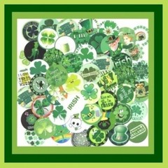 100 Precut ST PATRICK’s DAY BOTTLE CAP CHARM TRAY IMAGES 1 inch PADDY LUCK IRISH