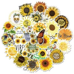 SUNFLOWER Vinyl Stickers [Set B] YOU are MY SUNSHINE ~ Waterproof FLOWER Decals