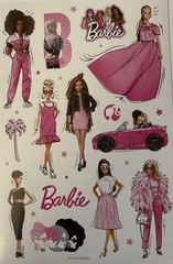 PINK BARBIE Stickers(14pc)Mattel…Dolls…Change Clothes…Ladies…Outfits…Car…Shoes…
