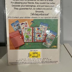 NEW Stickopotamus Pocket Sticker 6-Ring Binder Album Sun Stars + Golf Stickers