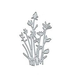 Floral Stems Metal Die Cuts for Card 10.5x8cm/4.13×3.14 inches, silver