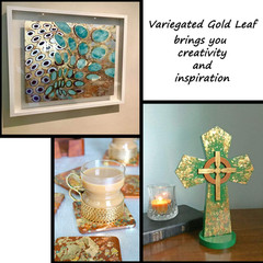 KINNO Variegated Gold Leaf Sheets for Gilding Projects 25 Sheets