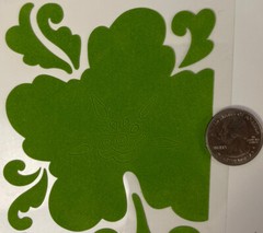 GREEN FUZZY DAMASK ROSE Sticker(11pc)4”x9•Stampendous •Garden•Flower•Bloom•Swirl