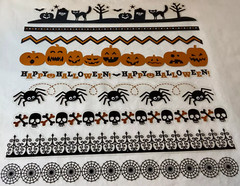 K&COMPANY Ghostly Greetings Acetate Adhesive Borders 9 Pc Halloween Skull Spider