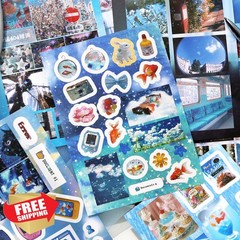Teoippv Japanese Sticker Book Glass Dream 20 Sheets