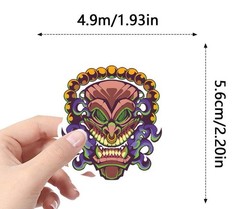 20Pcs Random Indigenous Graphics Tiki Aboriginal Face Mask Waterproof Sticker