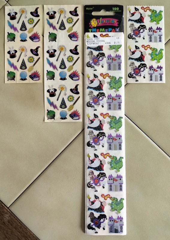Lot (37 Mods) SANDYLION Mylar Wizard Dragon Castle Knight Magic Fantasy Stickers