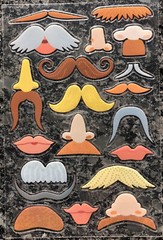 Lips, Mouth, Mustache Sticker Sheet. Ideal for scrapbooking
