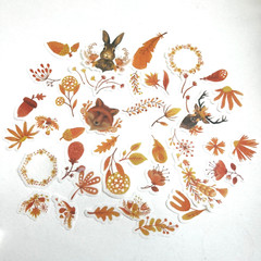 Autumn Woodland Washi Paper Stickers Planners Bullet Journals Scrapbooking