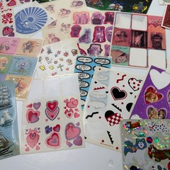 Vintage Loose Sheets Sticker Collection Scrapbook Crafts Lot
