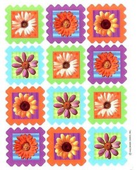 3 Sheets FLOWER Daisy Sunflower Yellow Purple White Orange Scrapbook Stickers