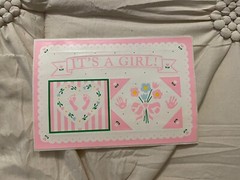 It’s A Girl Baby Sticker Pink S.R.M. Its SRM Footprints Flowers Scrapbook All-In