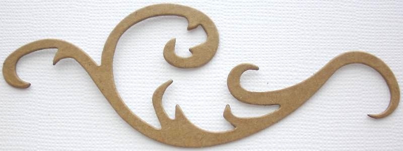 {6} *ELEGANT FLOURISH* Accent Swirl Scroll Chipboard Die Cuts – 1.5″ x 4″ inch