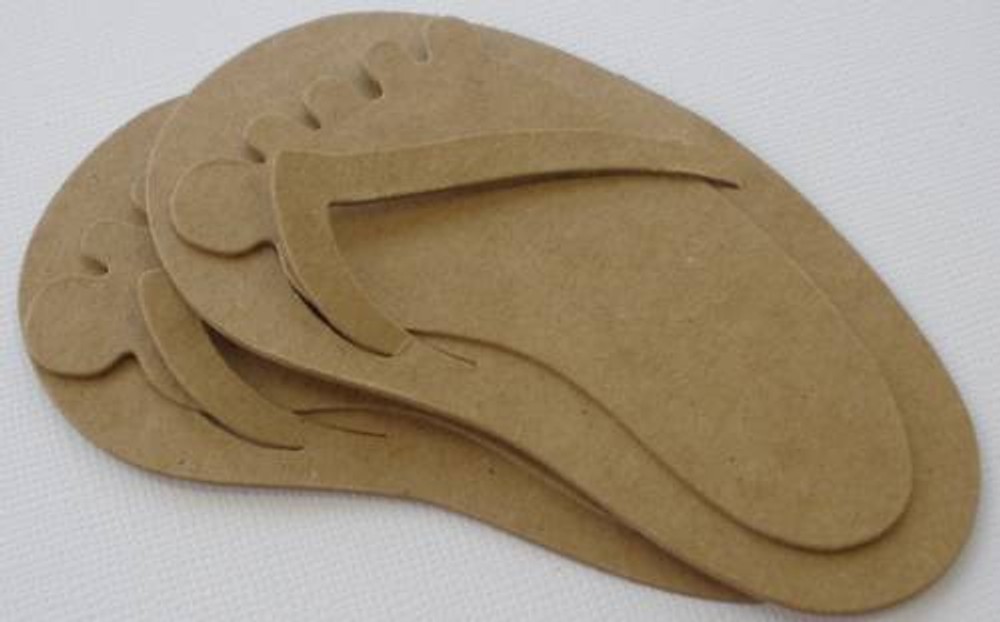 {3} FLIP FLOPS & FEET – Raw Bare Unfinished Chipboard Die cut