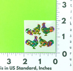 Vintage Prismatic Great 7 Rainbow Roosters Sticker Mod