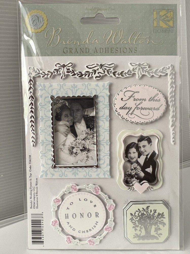 K & Company Brenda Walton Brenda’s Wedding Frames and Tags Dimensional Stickers