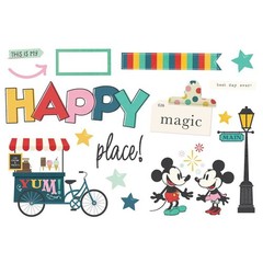 SS Page Pieces DieCuts Say Cheese Happiest Place Disney Mickey Ice Cream Cart