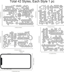 15PCS Holiday Word Die Cuts for Card Making Happy Birthday Die Cuts
