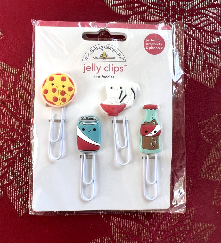 DOODLEBUG FAST FOODIES JELLY CLIPS PIZZA SODA TAKE OUT BOX RICE