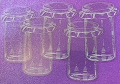 WHITE DECORATIVE JAR Mylar Sticker(5pc)Canning Jar•Mason •Food•Glass•Card Making
